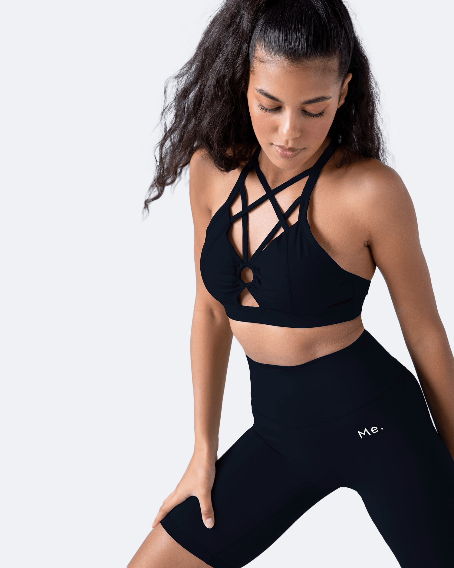Jet Black Criss Cross Front Top for Women - Stylish V-Neck Sleeveless Shirt for Casual Outings & Summer Wear
