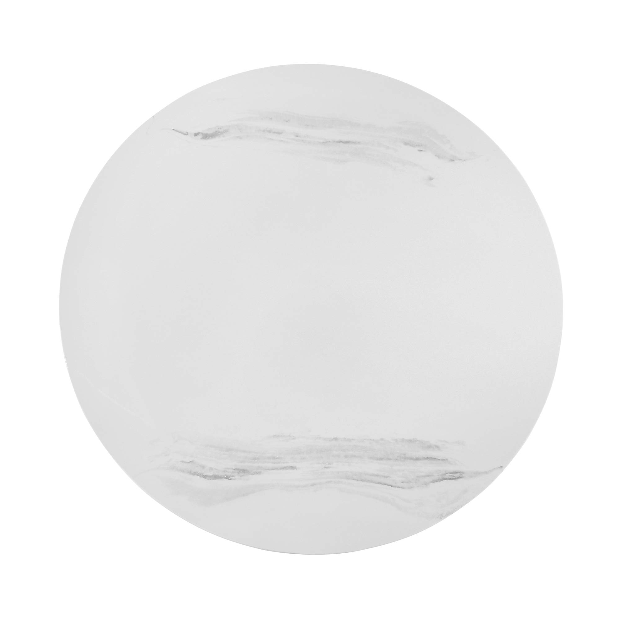 Armen Living Loxley White Marble Coffee Table with Black Metal Base - Modern Living Room Centerpiece for Home Decor