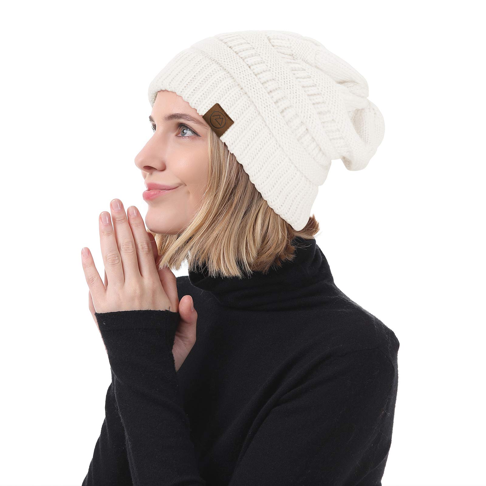 Women's Winter Hats 4-Pack - Chunky Knit Slouchy Beanie Caps for Cold Weather | Cozy Fashion Accessories for Outdoor Activities, Skiing, and Daily Winter Wear