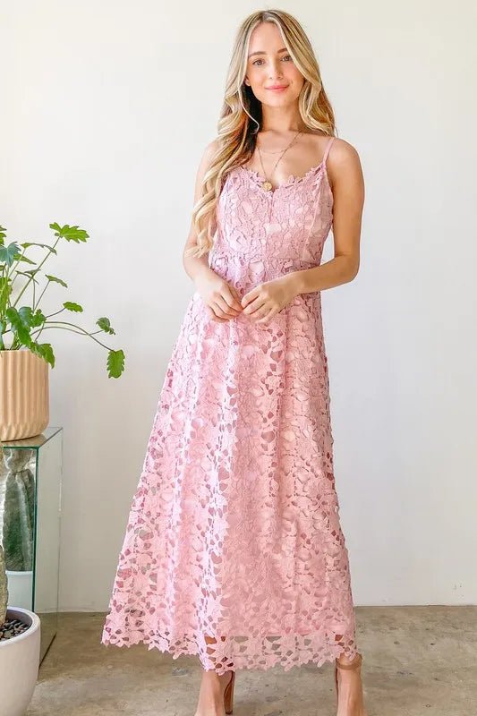 Elegant Lace Maxi Cami Dress for Women - Perfect for Weddings, Parties & Special Occasions | Flowy Boho Summer Dress for Beach Vacations & Date Nights