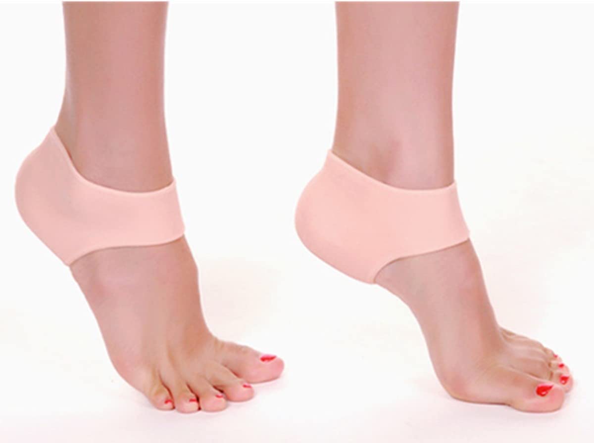 Ocer Heel Cups for Heel Pain Relief - Thick Silicone Heel Support Pads for Plantar Fasciitis, Bone Spurs & Cracked Heels - Comfortable Heel Protectors for Running, Walking & Standing All Day (2-Pack)