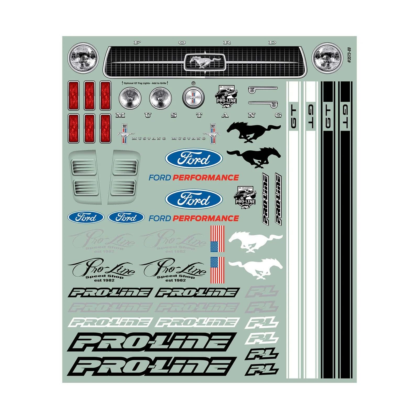 Pro-Line Racing 1967 Ford Mustang Clear Body for SC Drag PRO357300 - 1/10 Scale RC Car Body with Decals - Perfect for Drag Racing & Custom RC Builds