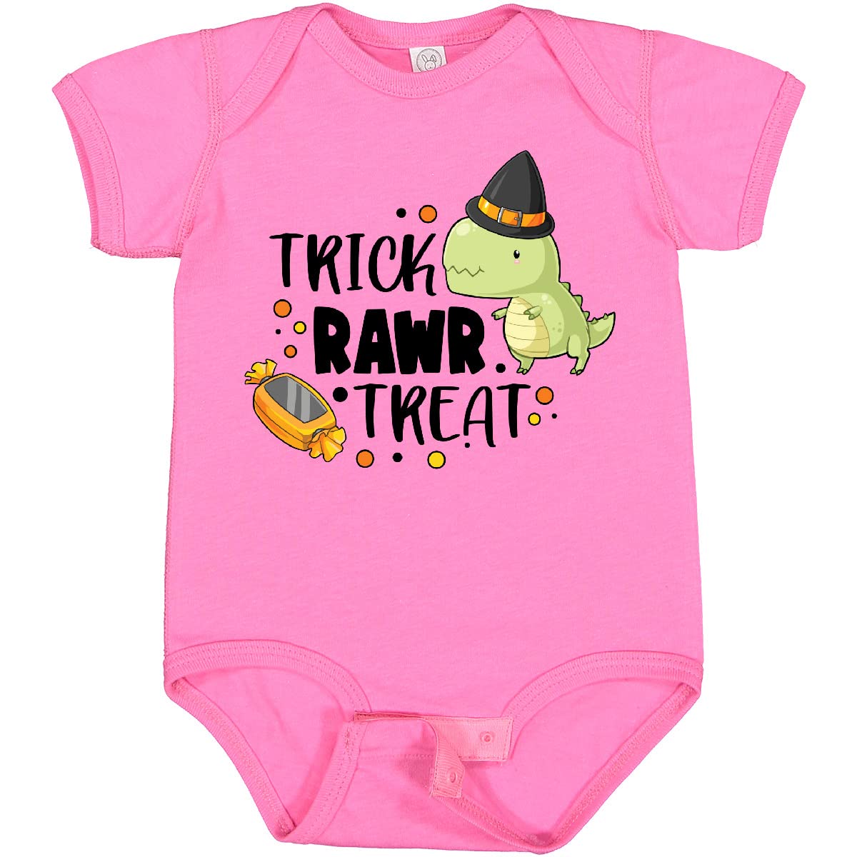 Inktastic Halloween Trick Rawr Treat Dinosaur Baby Bodysuit - Cute Dino Costume for Infants & Toddlers - Perfect for Halloween Parties, Photo Shoots & Dress-Up Play