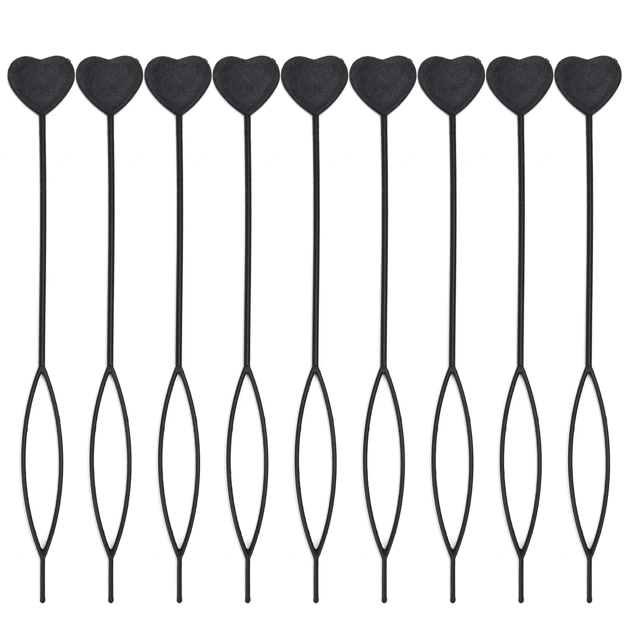 AUEAR 16-Pack Black Hair Beader Tool - Automatic Ponytail Maker & Styling Kit for Quick Bead Loading - Perfect for DIY Hair Accessories, Braiding, and Party Hairstyles