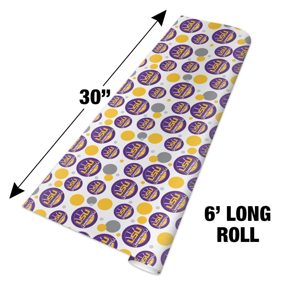 LSU Tigers Basketball Gift Wrap Roll - Premium Wrapping Paper for Sports Fans, Team Spirit Gifts, Birthday & Holiday Presents - Perfect for Game Day, Fan Parties & School Events
