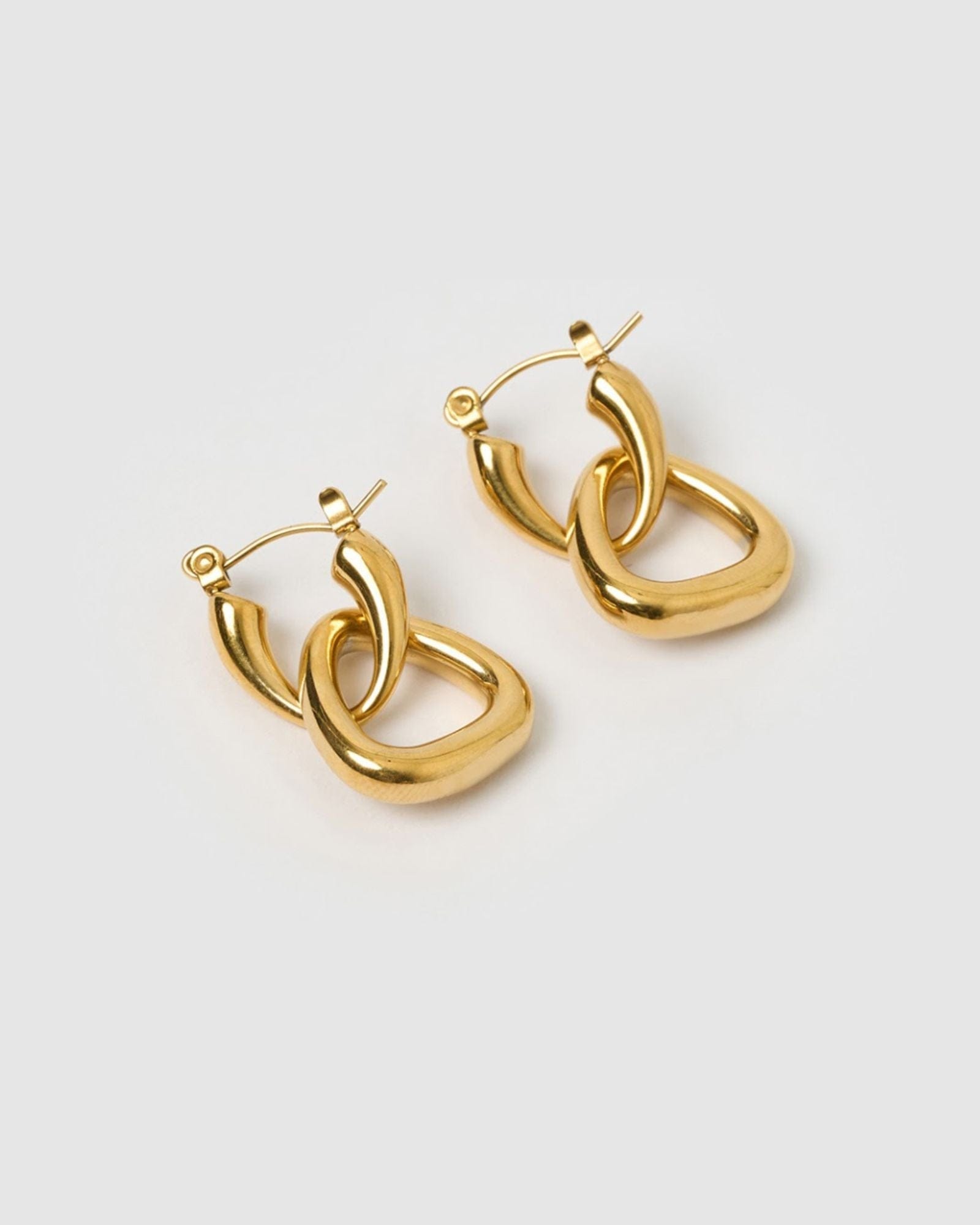 Izoa Darcy Gold Hoop Earrings for Women - Elegant & Trendy Jewelry for Everyday Wear, Parties & Special Occasions