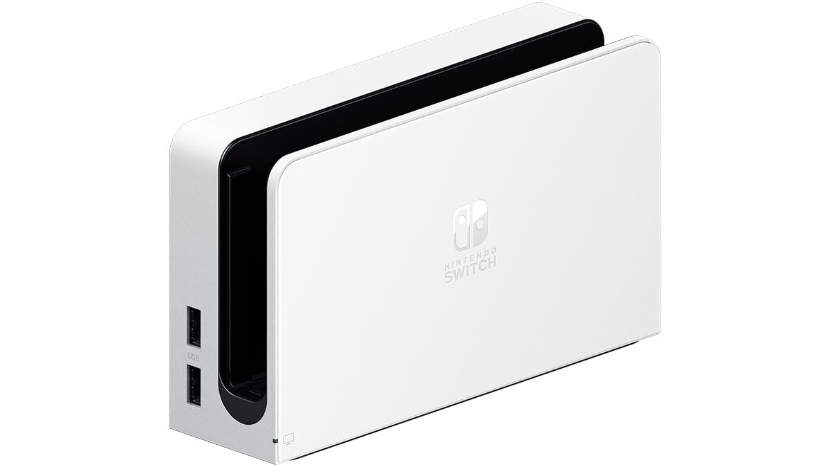 Original Nintendo Switch OLED Dock - White | Official Charging Station for Nintendo Switch OLED Model | Perfect for Gaming at Home or On-The-Go