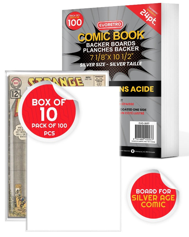 Silver Age Comic Backer Boards 24PT - Acid-Free Protection for Comic Book Storage & Display | Perfect for Collectors & Comic Shops