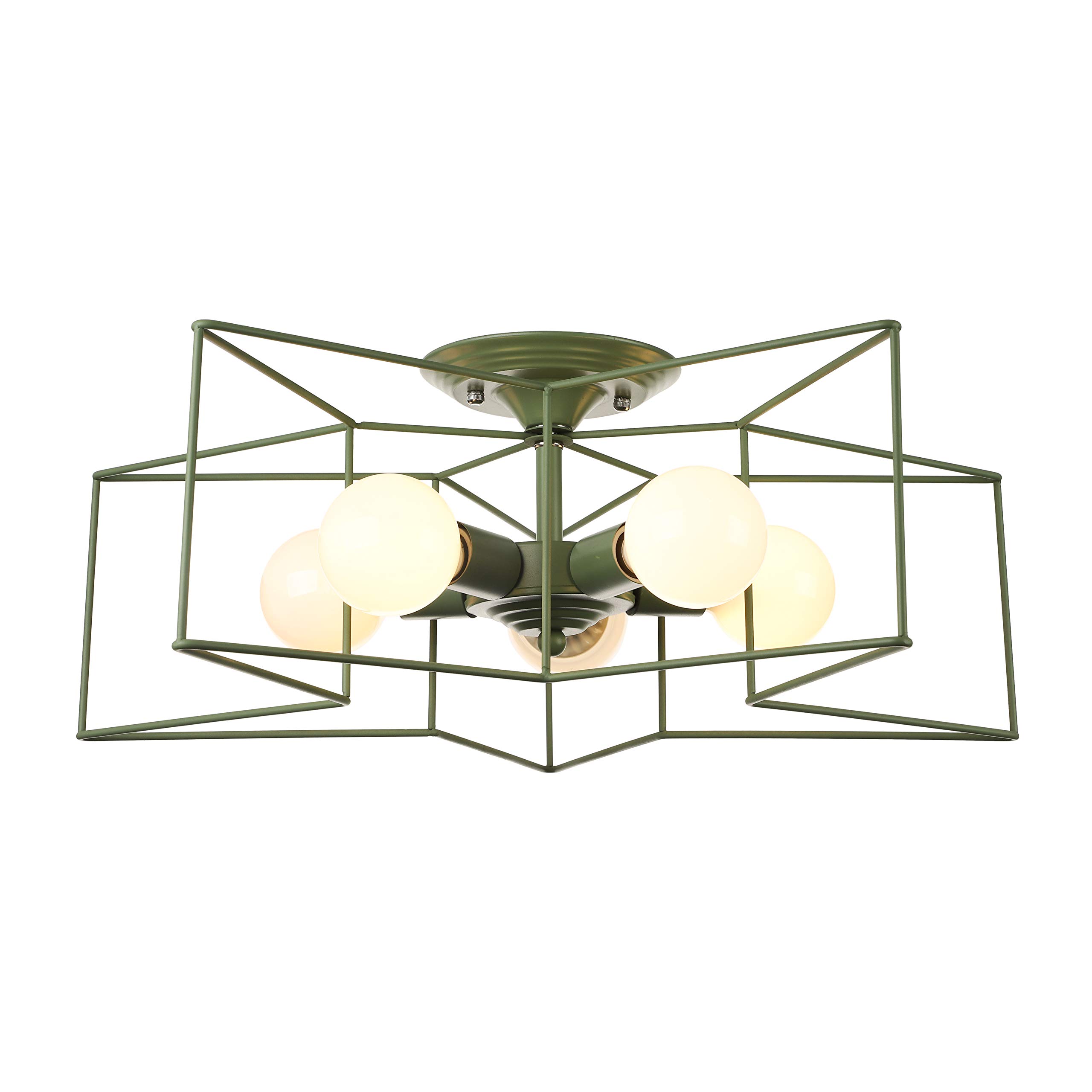 KWOKING 5-Light Flush Mount Ceiling Light Fixture - Modern Industrial Star Design, Minimalist Lighting for Kids Room, Living Room, Hallway - Perfect for Home, Office & Commercial Spaces
