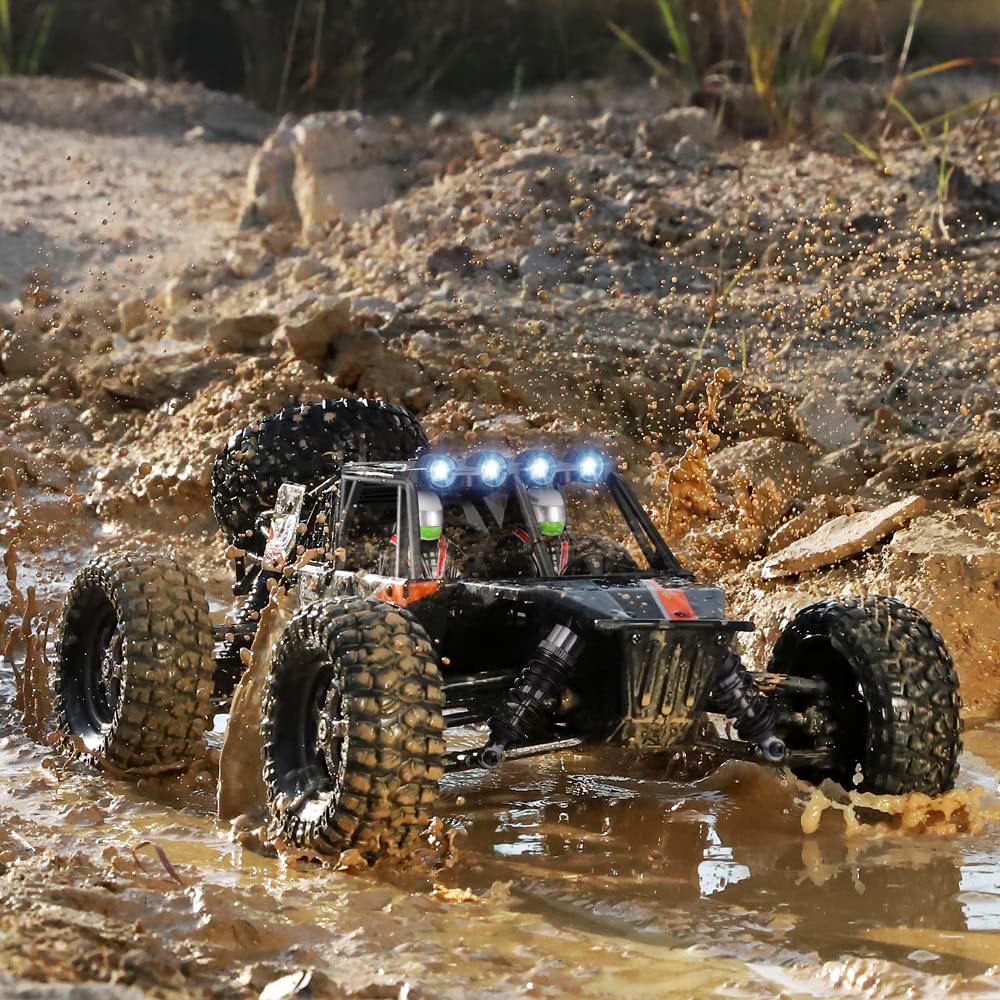 HAIBOXING 1:12 Scale 4x4 RC Car - 38+ KM/H High Speed Remote Control Truck, 2.4G All-Terrain Off-Road Vehicle with 2 Rechargeable Batteries (40+ Min Playtime) - Perfect Gift for Boys & Adults - Ideal for Outdoor Racing, Backyard Adventures and Off-Road Fun