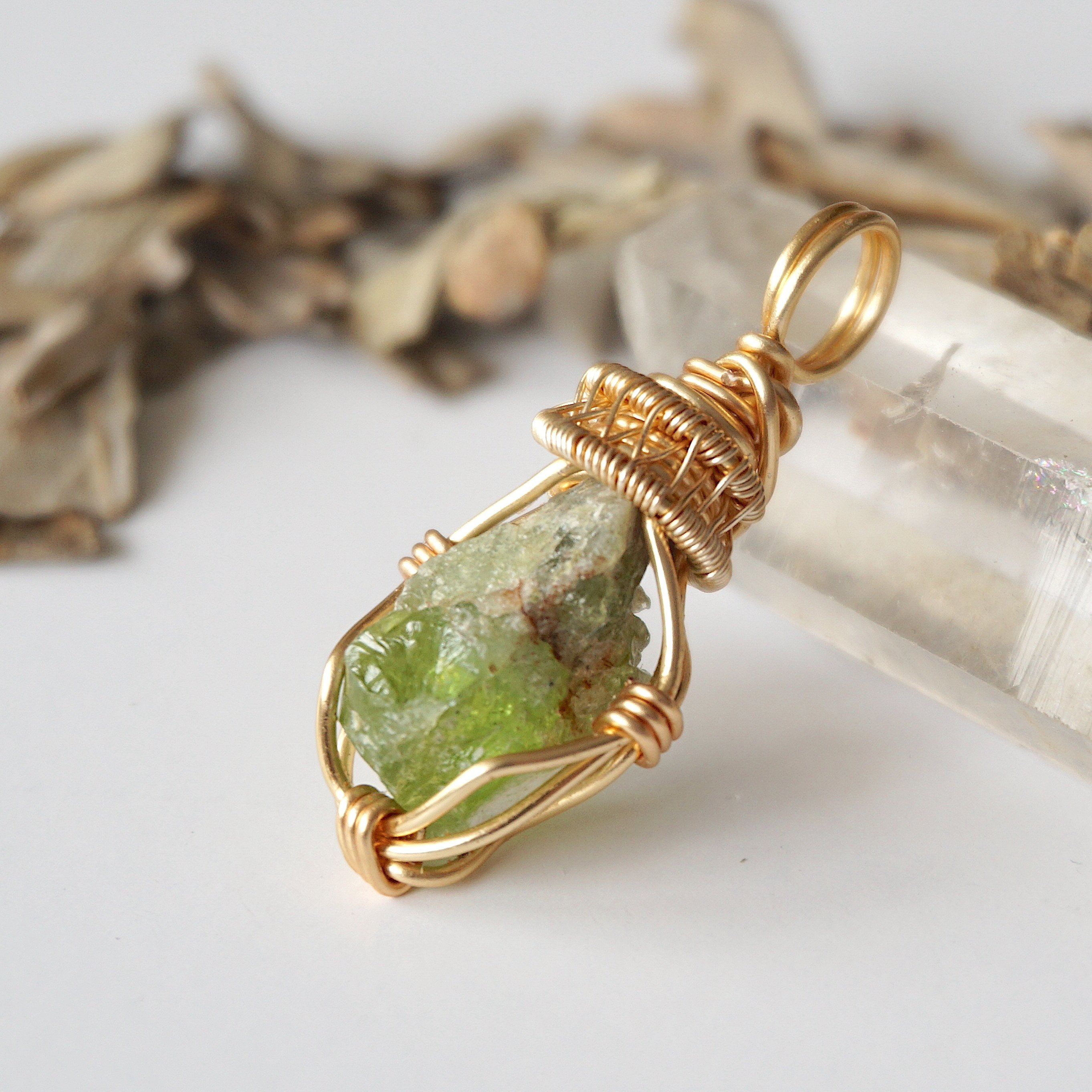 14k Gold Filled Raw Peridot Necklace - Dainty Gemstone Jewelry for Women, Perfect for Everyday Wear & Special Occasions