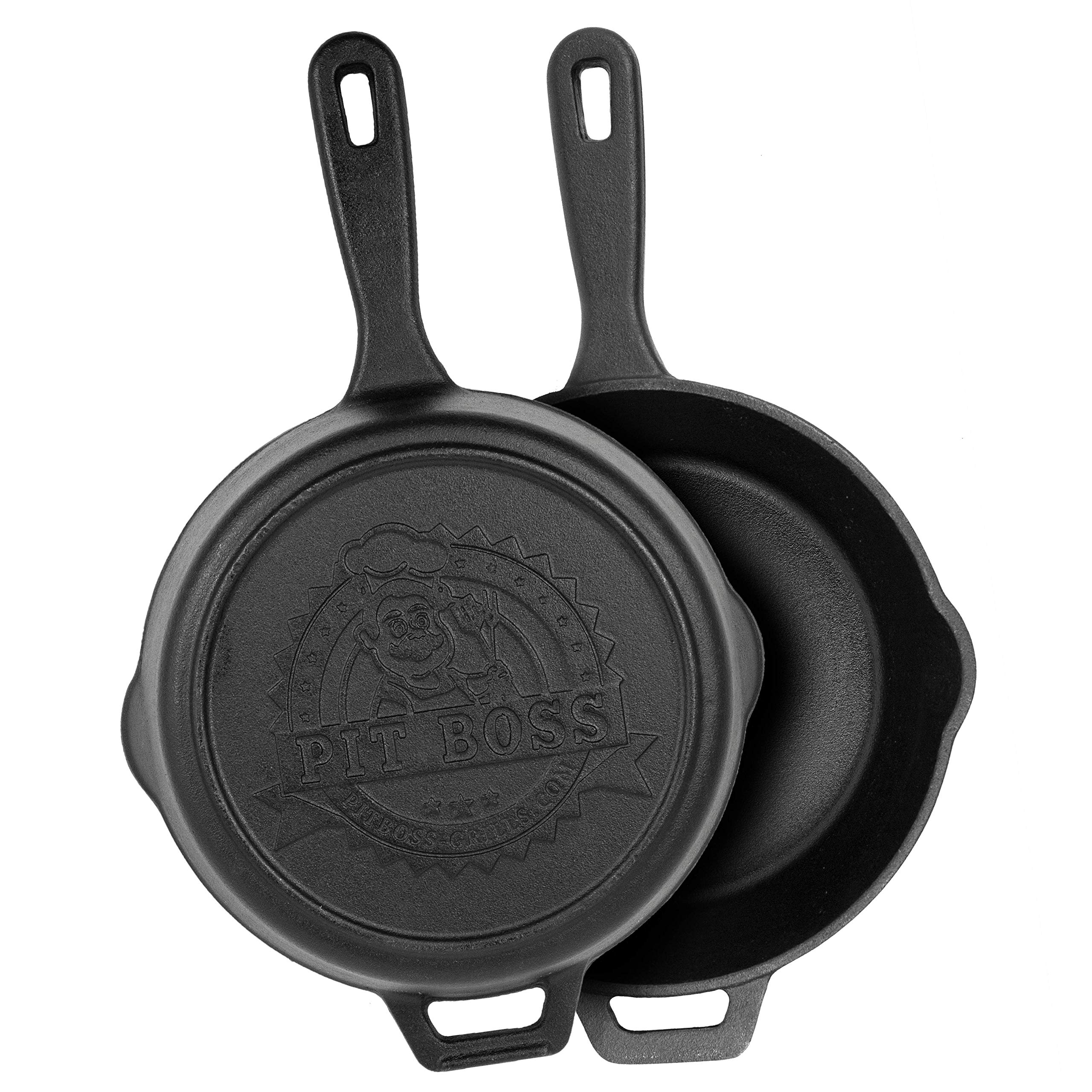 Pit Boss 6-Piece Cast Iron Cookware Set - Pre-Seasoned Cast Iron Skillet, Griddle, Dutch Oven & Accessories for Grilling, Camping & Outdoor Cooking | Perfect for BBQ, Stovetop & Oven Use