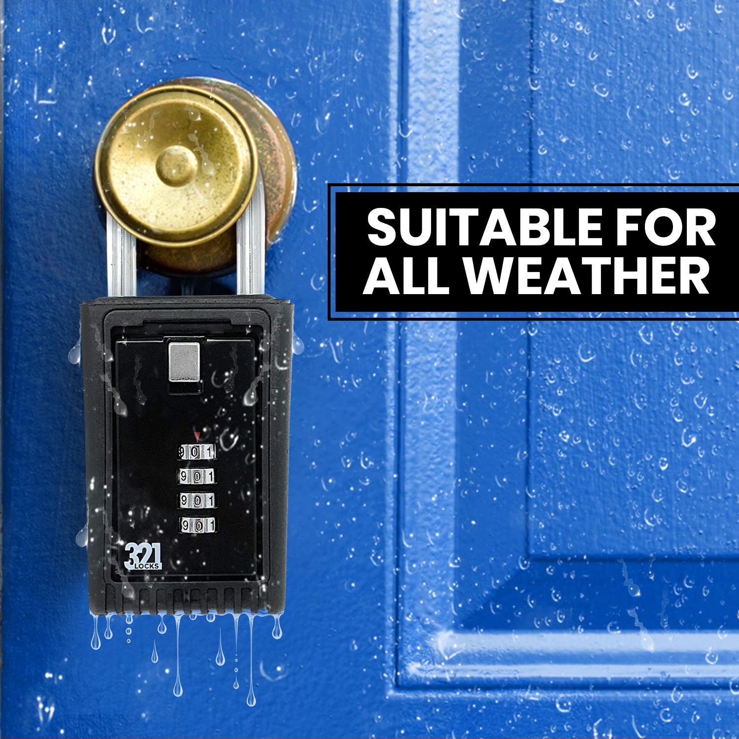 Key Lock Box LB-003 - Secure Outdoor Key Storage with Combination Lock - Hide Spare Keys for Home, Realtor, Contractor & Rental Properties - Fence or Door Knob Mount - Weatherproof & Durable (1 Pack) - Perfect for Vacation Homes, Airbnb Rentals & Emergency Access
