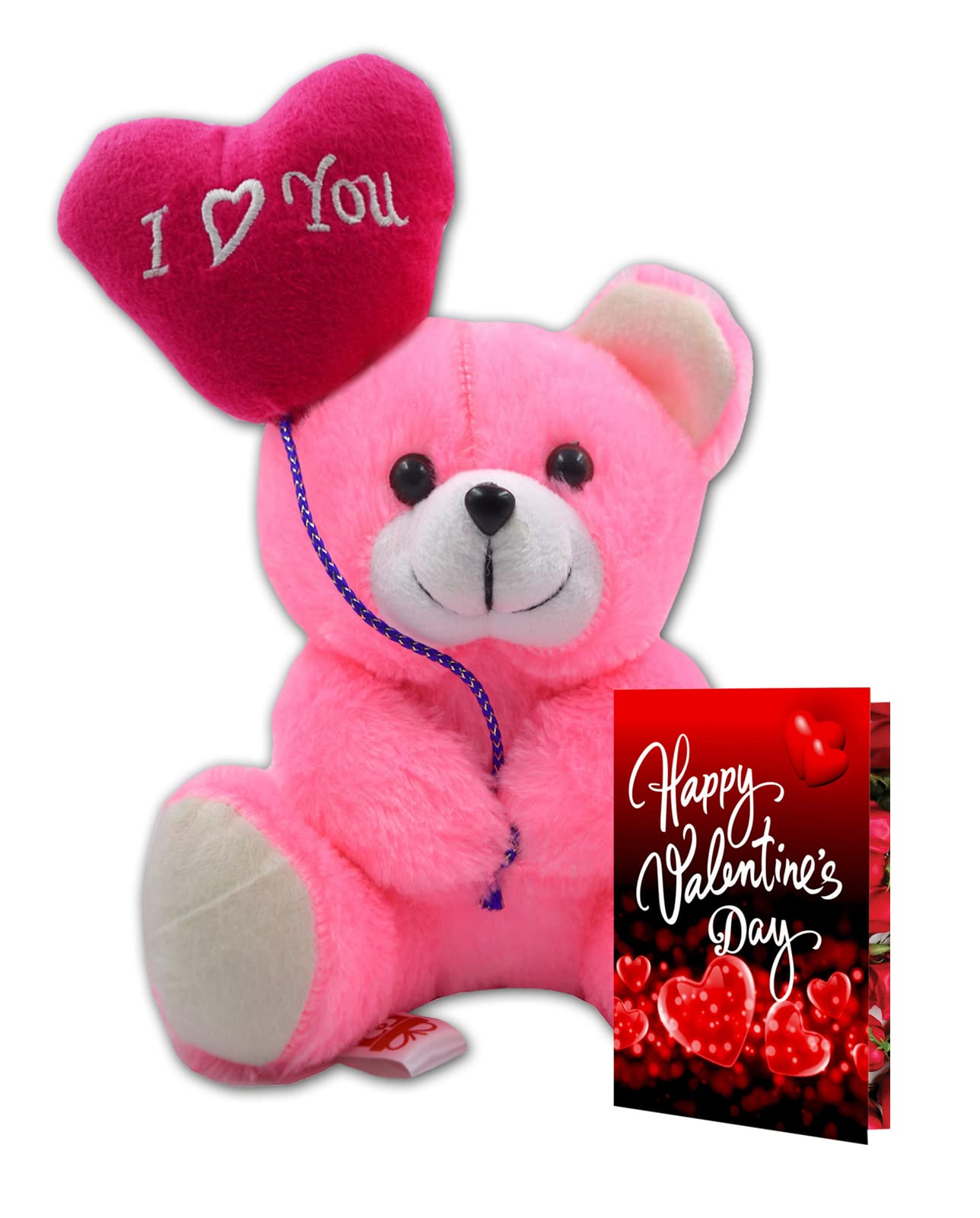 Romantic Gift Set for Couples - Pink Teddy Bear & Valentine's Card | Perfect Valentine's Day Gift for Wife, Girlfriend, Boyfriend or Husband | Anniversary, Promise Day & Rose Day Present | Great for Surprise Gifts, Proposals & Romantic Gestures