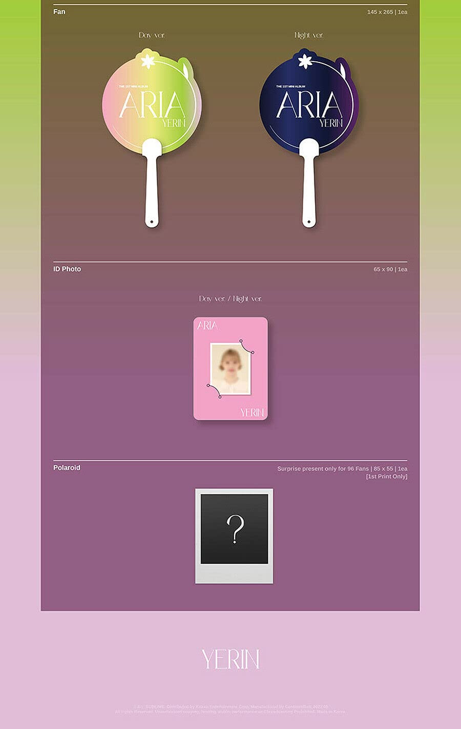 GFRIEND YERIN ARIA 1st Mini Album DAY Version - K-POP CD with Photo Book, Photo Cards, Postcard & Collectibles | Perfect for K-POP Fans, Album Collectors and Gift Giving