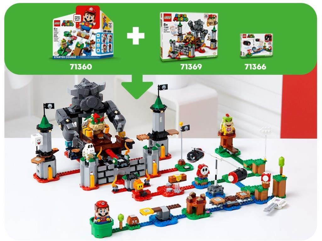 LEGO Super Mario Bowser's Castle Battle Expansion Set 71369 - Interactive Building Toy for Kids, Collectible Gift for Mario Fans, Fun Play at Home or Parties