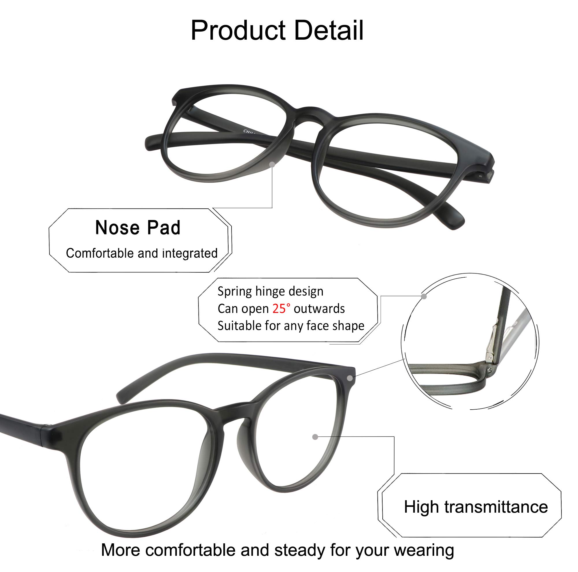 Blue Light Blocking Glasses for Women & Men - Photochromic Brown Sunglasses with Spring Hinge, Anti Eyestrain Computer Reading Glasses, Anti Glare Gaming & TV Glasses for Office, Driving & Screen Time Protection