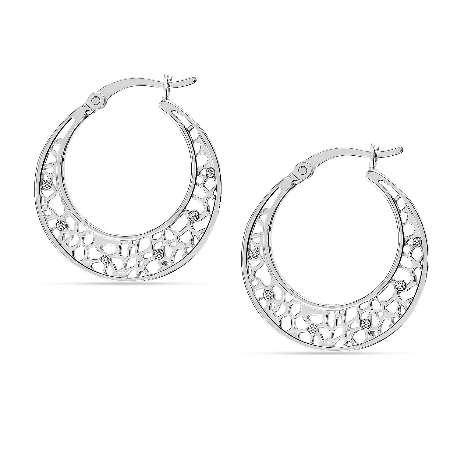 LeCalla 925 Sterling Silver Hoop Earrings for Women | Lightweight Cubic Zirconia Filigree Hoops | Elegant Gift for Birthday, Anniversary & Special Occasions | Perfect for Everyday Wear, Date Night & Office Jewelry