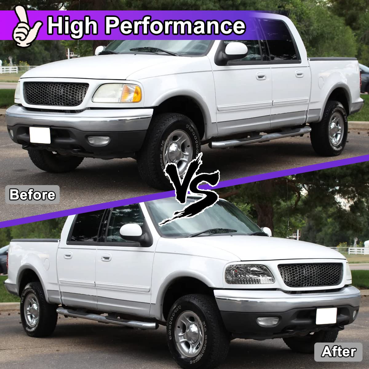 Nixon Offroad Headlights for Ford F150 F250 Expedition - High/Low Beam for Off-Roading & Night Driving