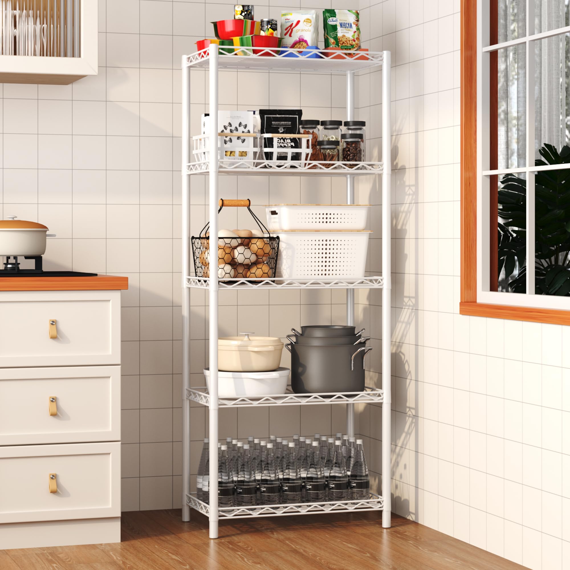 HOMEFORT 5-Tier Heavy Duty Metal Wire Shelving Unit - 21