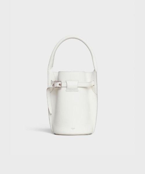 Celine Nano Bucket Bag in White Supple Grained Calfskin - Luxury Designer Handbag for Women | Perfect for Everyday Use, Work & Travel