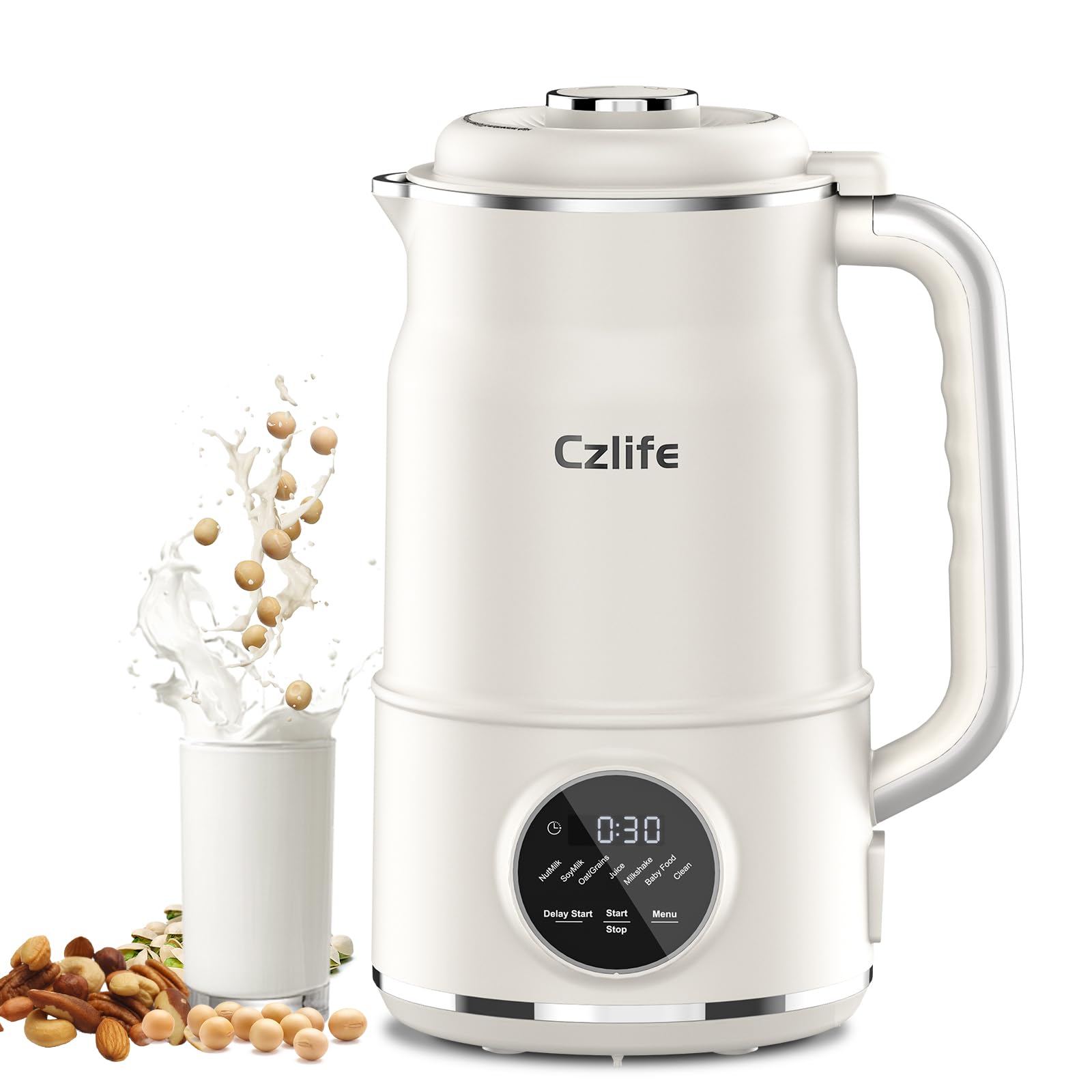 N7 Nut Milk Maker 50oz (1.5L) - Automatic Soy Milk Machine for Homemade Almond, Oat, Cashew Milk & Baby Food - with Delay Start, Keep Warm & Self-Cleaning - Perfect for Vegan, Keto & Healthy Lifestyle