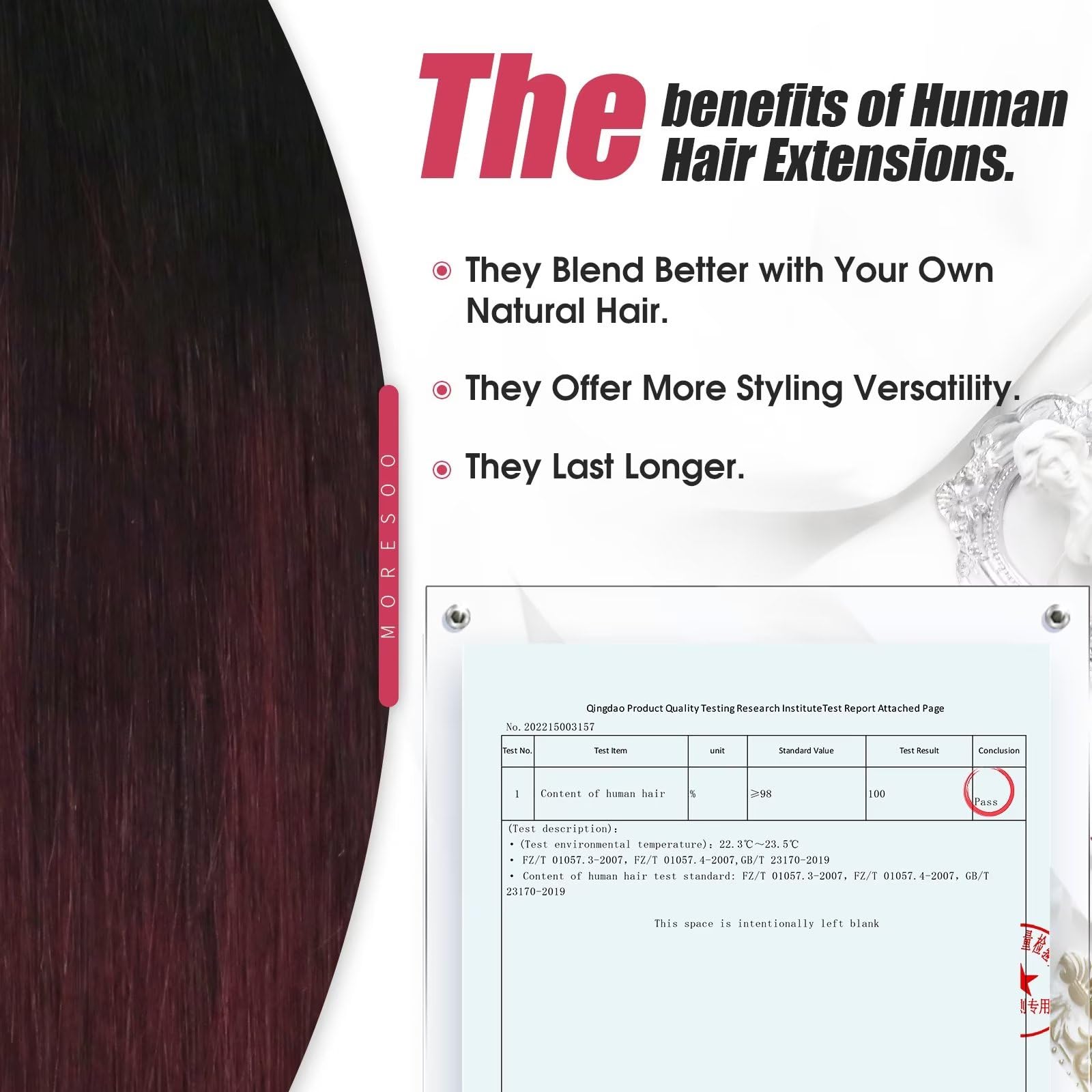 Premium Moresoo Burgundy Tape-In & Clip-In Hair Extensions - 20pcs/50g + 7pcs/120g Balayage Black to Red Wine Human Hair Bundle for Length & Volume | Perfect for Parties, Weddings & Daily Styling