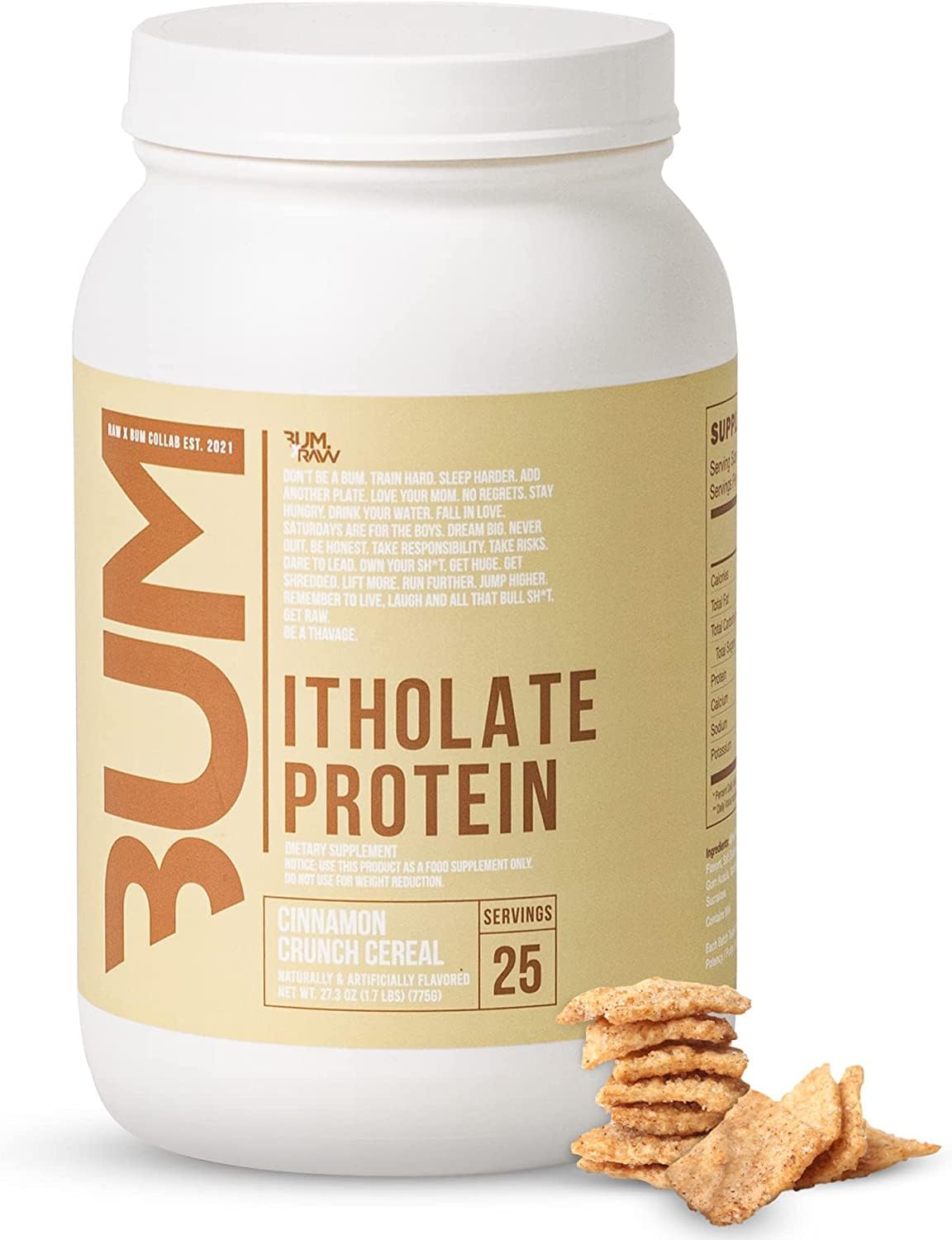 CBUM Itholate Protein Powder - 100% Grass-Fed Whey Isolate, Cinnamon Crunch Flavor - Low Fat & Low Carb for Muscle Growth & Recovery - 25 Servings | Pre-Workout & Post-Workout Supplement for Athletes & Fitness Enthusiasts