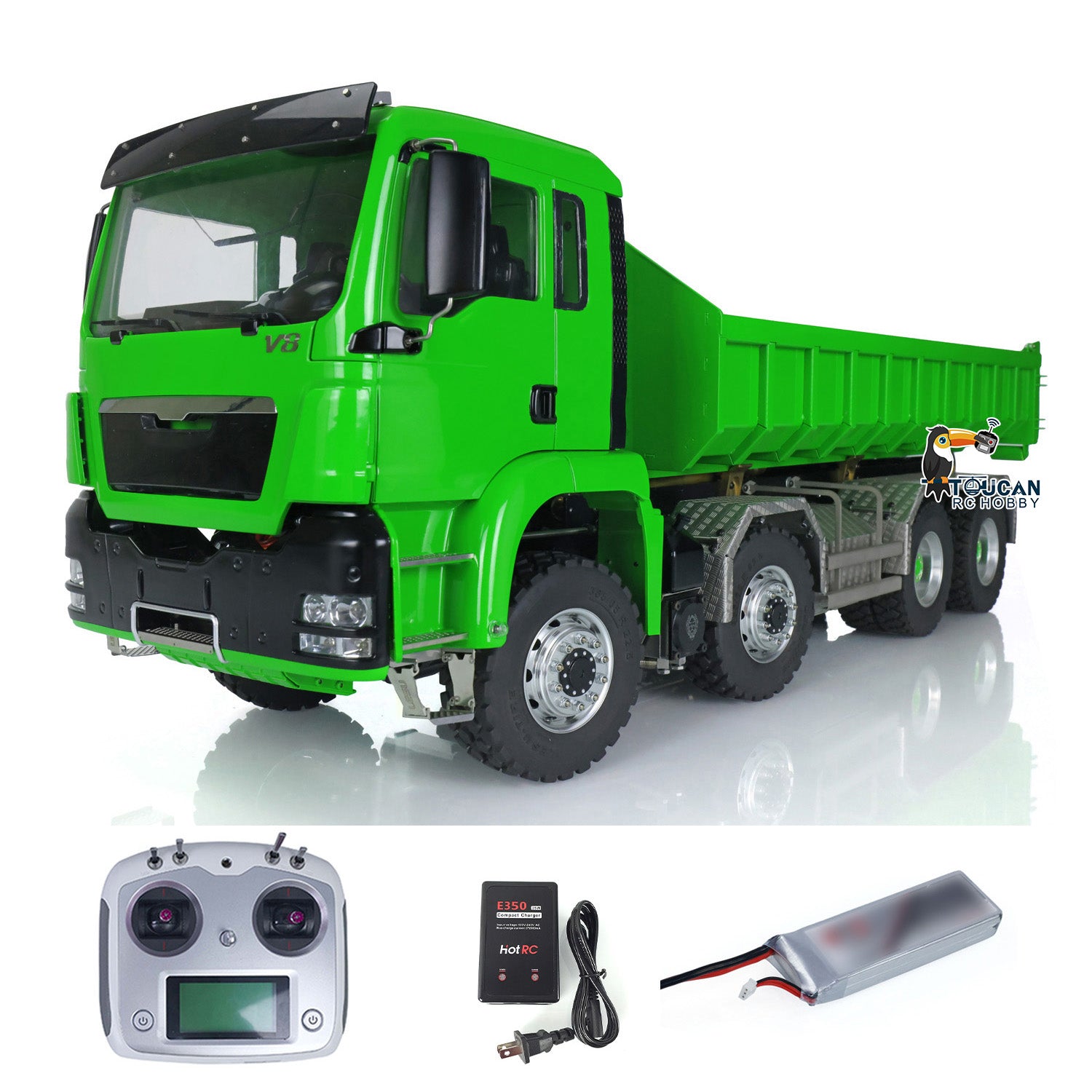 1/14 Scale LESU Hydraulic RC Dump Truck - 8x8 Metal Construction, Ready-to-Run (RTR) Remote Control Construction Vehicle for Kids & Adults - Perfect for Construction Site Play, Off-Road Adventures & RC Hobby Enthusiasts
