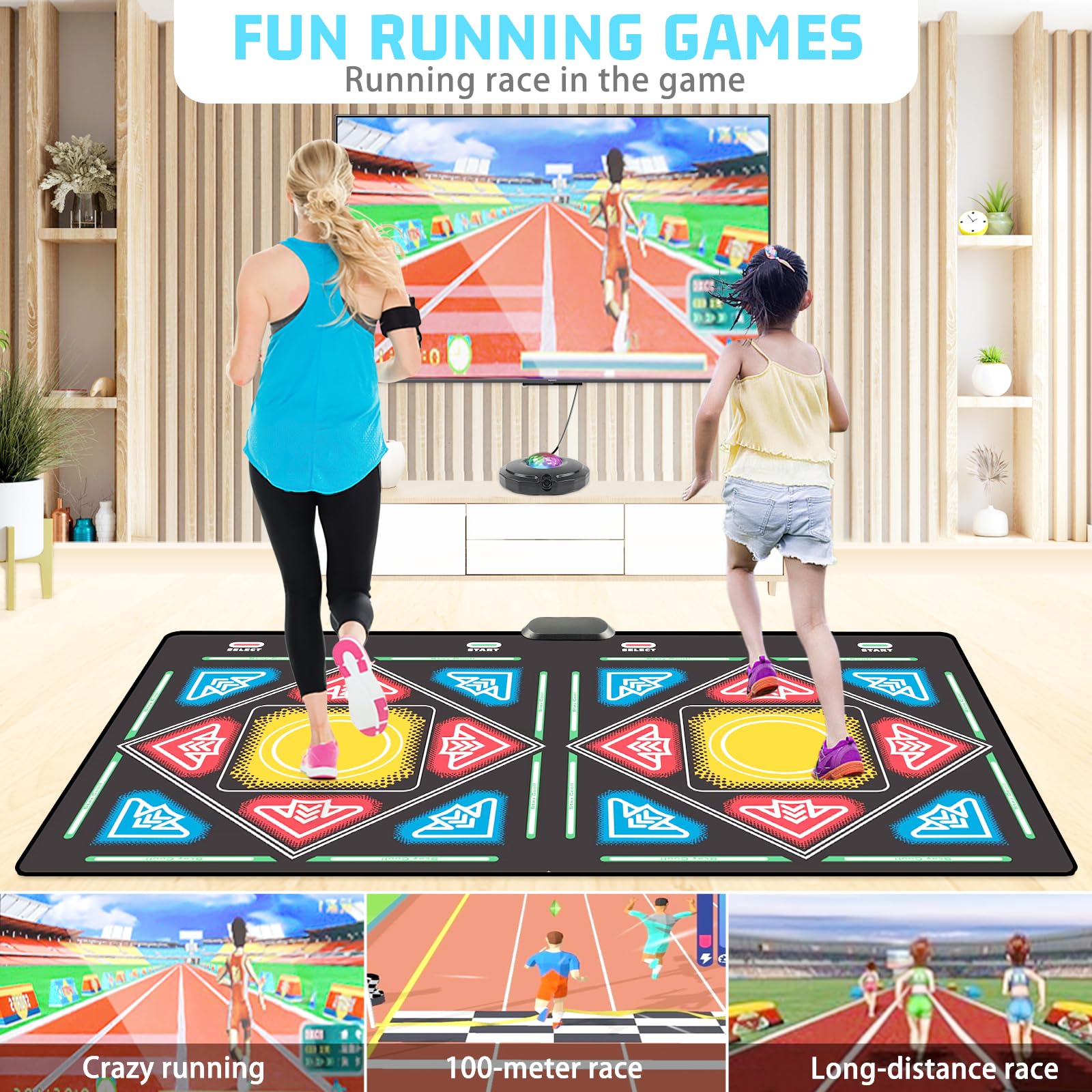 Wireless Electronic Dance Mat for TV with HD Camera - Double Player Non-Slip Dance Pad with Game Controller - Perfect for Kids & Adults - Great Christmas Birthday Gift for Girls & Boys - Fun for Family Game Nights & Fitness Workouts