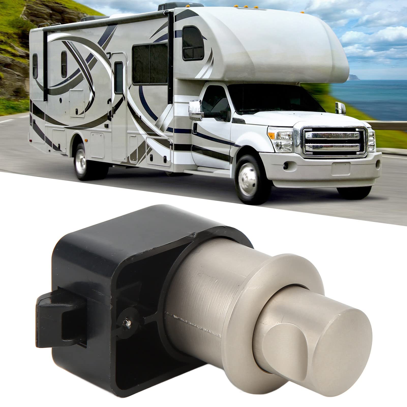 Qiilu Push Button Lock - Zinc Alloy RV Door Cabinet Knob Latch for Motorhome, Yacht, Boat & Drawer - Secure Storage Solution for Travel & Marine Use