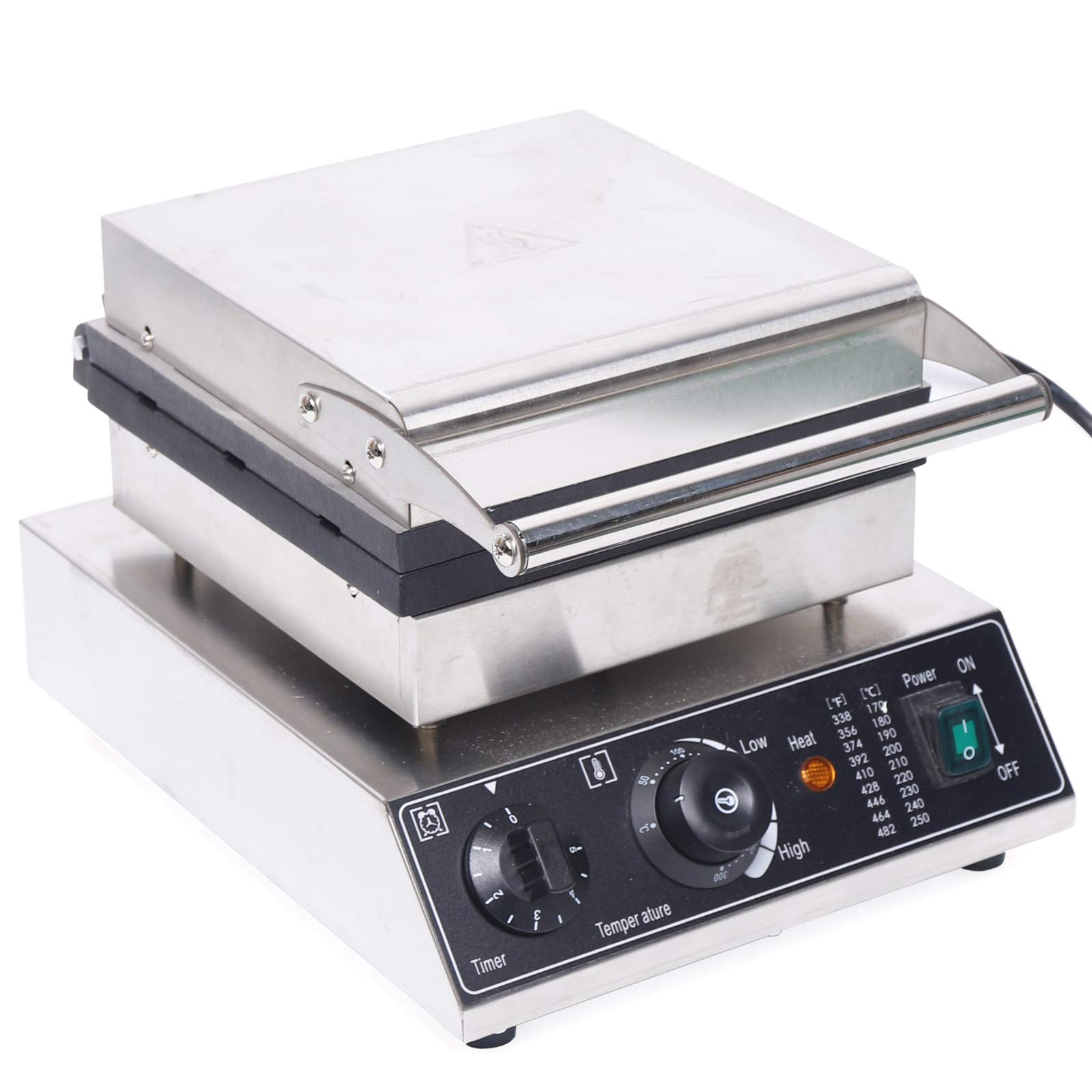 **1500W Commercial Electric Waffle Maker - 6 Square Grid Nonstick Waffle Machine with 50~300°C Temperature Control - Perfect for Breakfast, Cafes, and Restaurants**