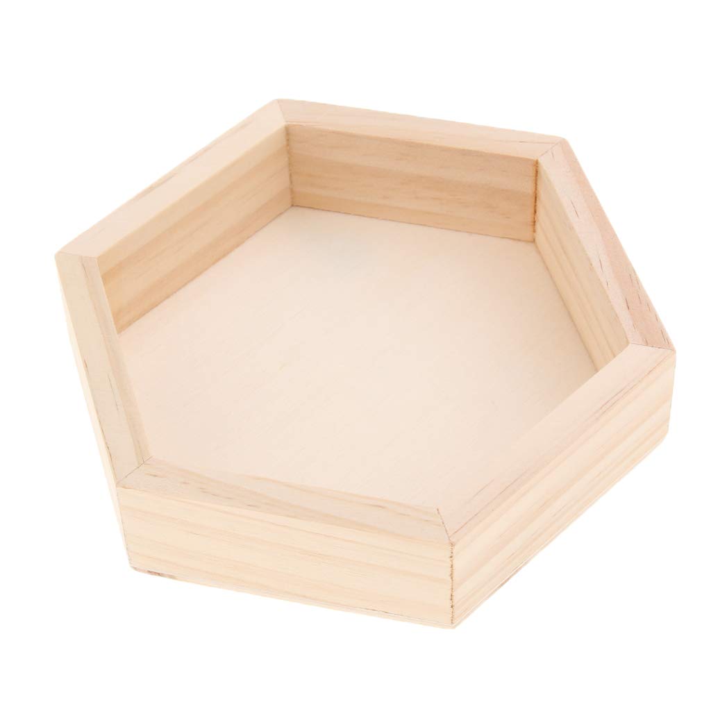 JIEERCUN Wooden Hexagon Necklace Jewelry Display Tray - Premium Jewelry Storage Box Organizer with Multiple Compartments (Medium) - Perfect for Jewelry Shops, Boutique Displays & Home Organization