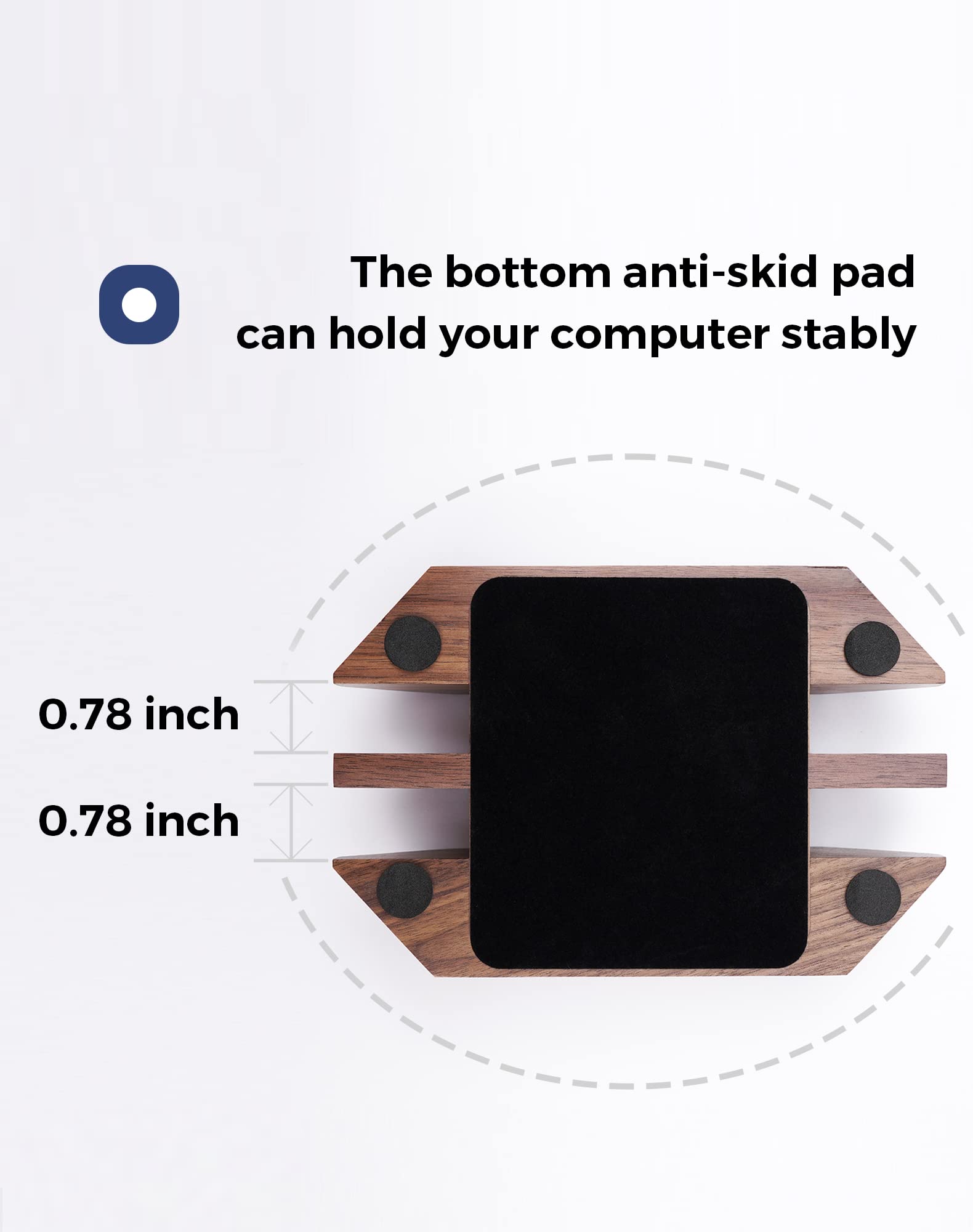 Dual Vertical Laptop Stand for MacBook & Surface Pro - 2 Slot Wooden Laptop Holder for Desk, Space Saving Widen Dock - Perfect for Home Office, Workspace & Multi-Monitor Setup