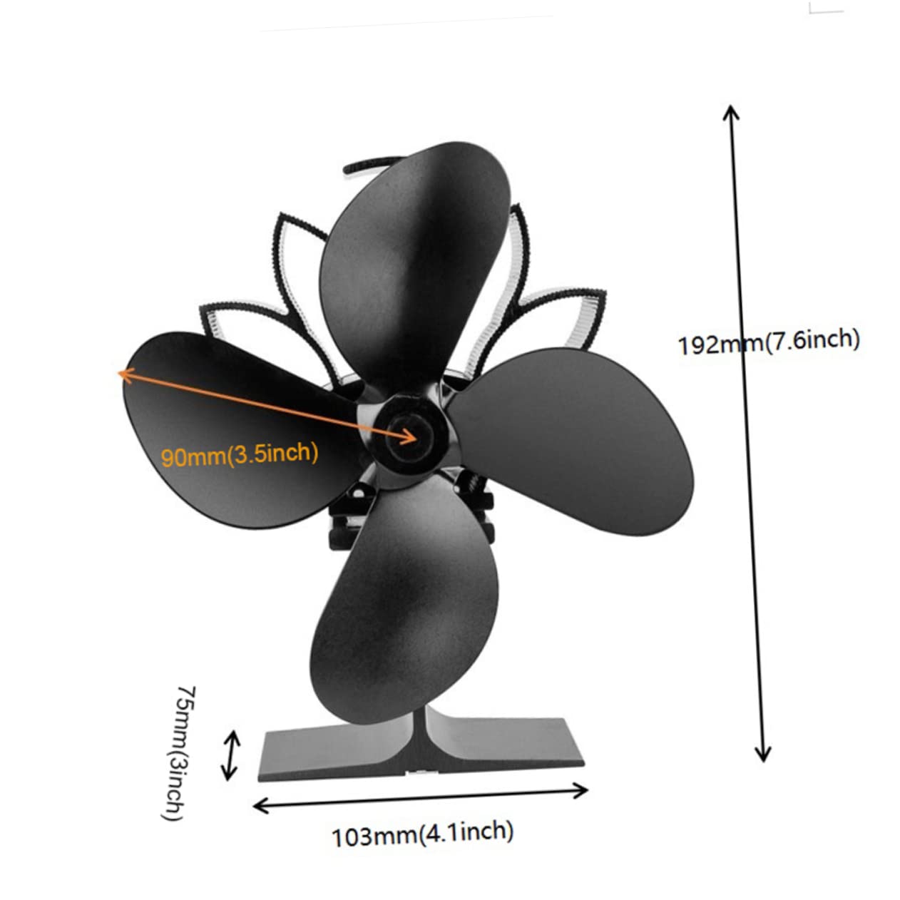 Amosfun Small Wood Stove Fan - Quiet Fireplace Blower for Pellet Stoves & Indoor Heating | Perfect for Home, Cabin, RV & Camping Accessories
