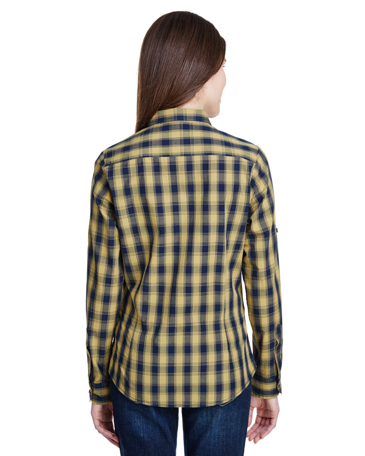 Reprime RP350 Women's Long Sleeve Cotton Checkered Shirt - Artisan Collection - Casual Office Wear & Fall Fashion Staple