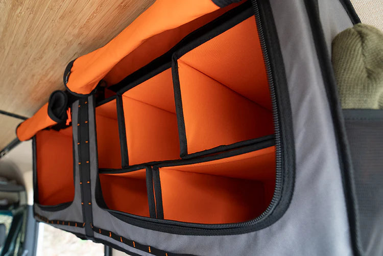 Adventure Wagon Mule Bag 2.0 Overhead Van Storage Organizer - Fits 2007+ Mercedes Sprinter & 2015+ Ford Transit Vans - Perfect for Road Trips & Camping Gear Organization