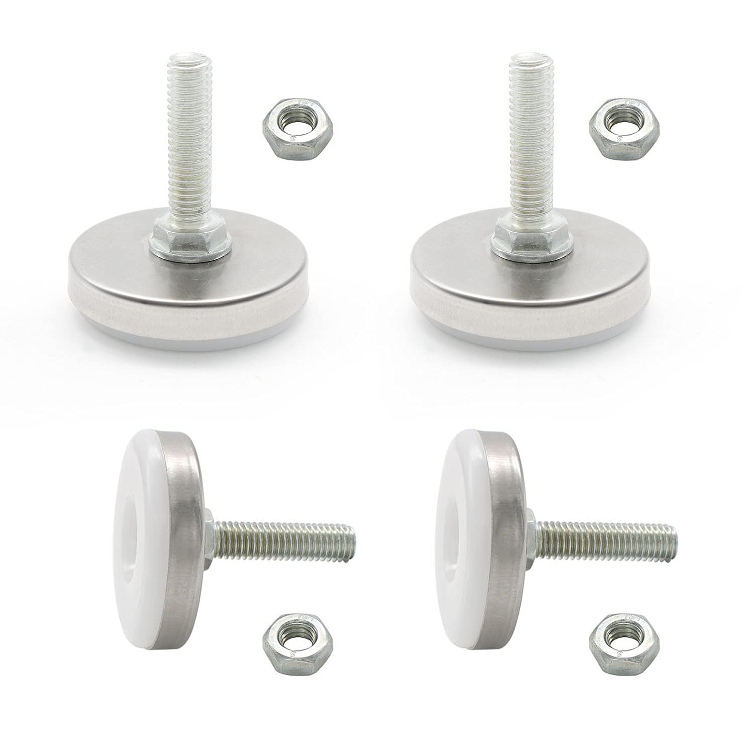 4-Piece Furniture Leveling Feet with Bolts - Adjustable Leg Levelers for Sofa, Table, Bed, Chair (M8x35x30mm) - Perfect for Uneven Floors & Home Furniture Stability