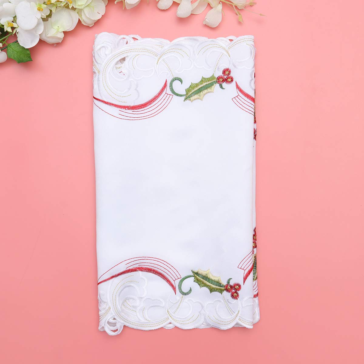 DOITOOL Floral Table Runner for Dining Room - Decorative Holiday Table Runner for Christmas, New Year, Xmas - Perfect for Festive Dinner Parties & Seasonal Home Decor