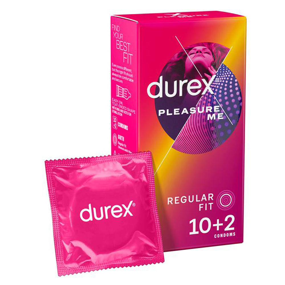 Durex Pleasure Me Textured Latex Condoms - Ultra Thin Ribbed for Enhanced Sensation | Perfect for Couples & Intimate Moments