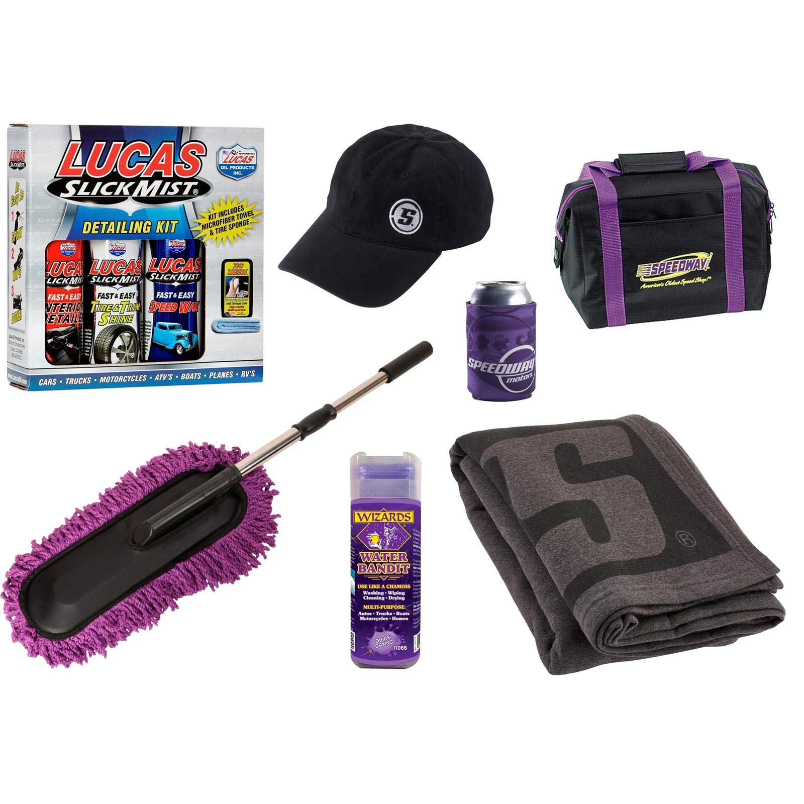 Speedway Motors Car Show Essentials Kit with Lucas Detailing Products - Premium Auto Detailing Supplies for Car Shows, Auto Enthusiasts & Vehicle Maintenance