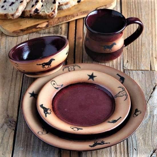 Texas West Blue Dinnerware Set - Elegant Porcelain Plates, Bowls & Mugs - Perfect for Family Dinners, Parties & Home Decor