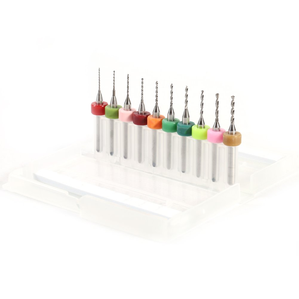 10-Piece Micro Drill Bit Set (0.6-1.5mm) - High-Speed Steel Carbide Mini Drills for CNC, PCB & Circuit Board Repair - Perfect for Jewelry Making, Model Building & DIY Electronics Projects
