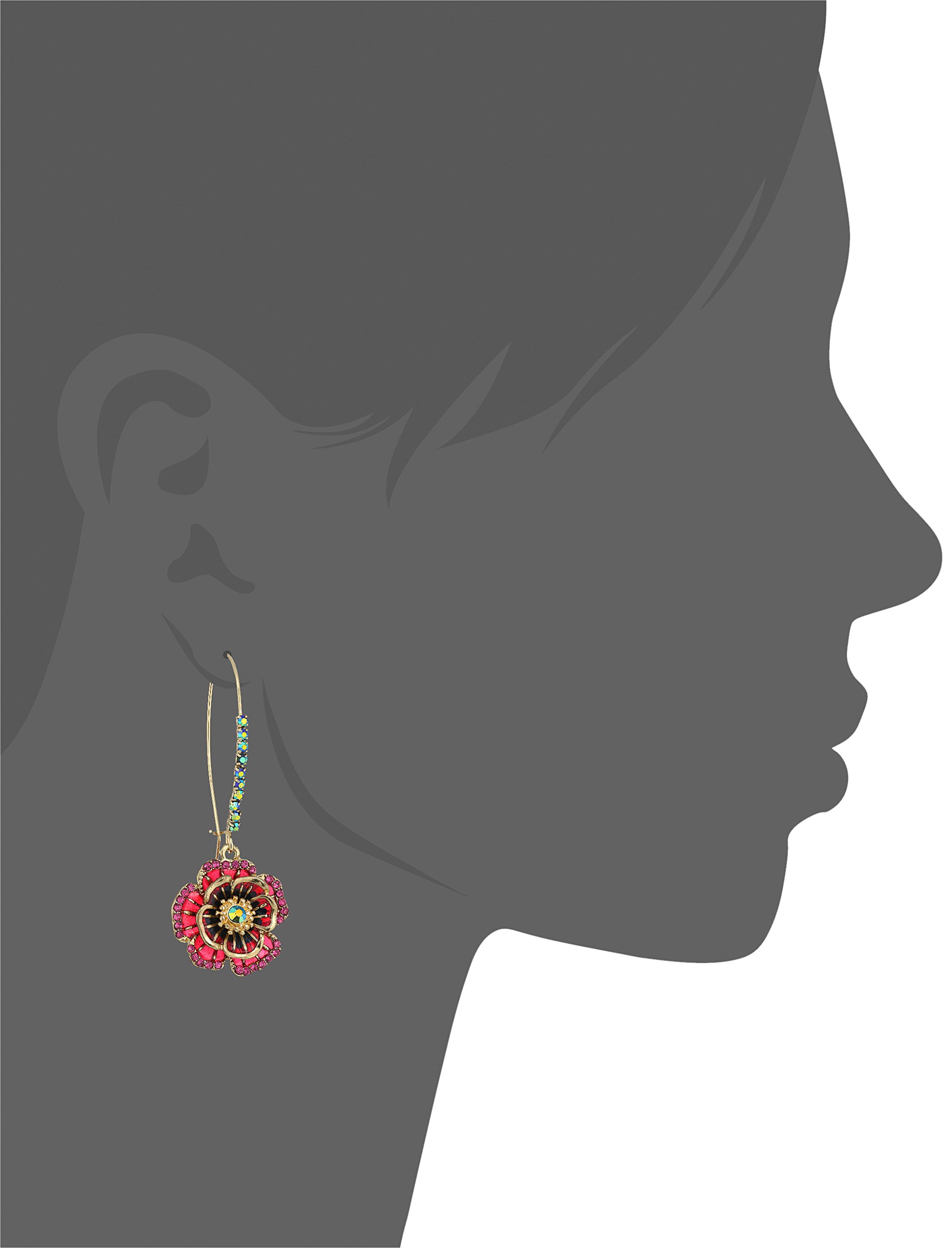 Betsey Johnson Rose Dangle Earrings - Colorful Floral Fashion Jewelry for Women | Perfect for Parties, Weddings & Everyday Wear