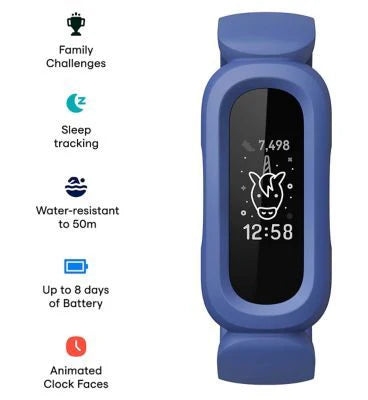 Fitbit Ace 3 Kids Fitness Tracker - Waterproof Activity Monitor with Sleep Tracking & Step Counter - Perfect for School, Sports & Outdoor Adventures