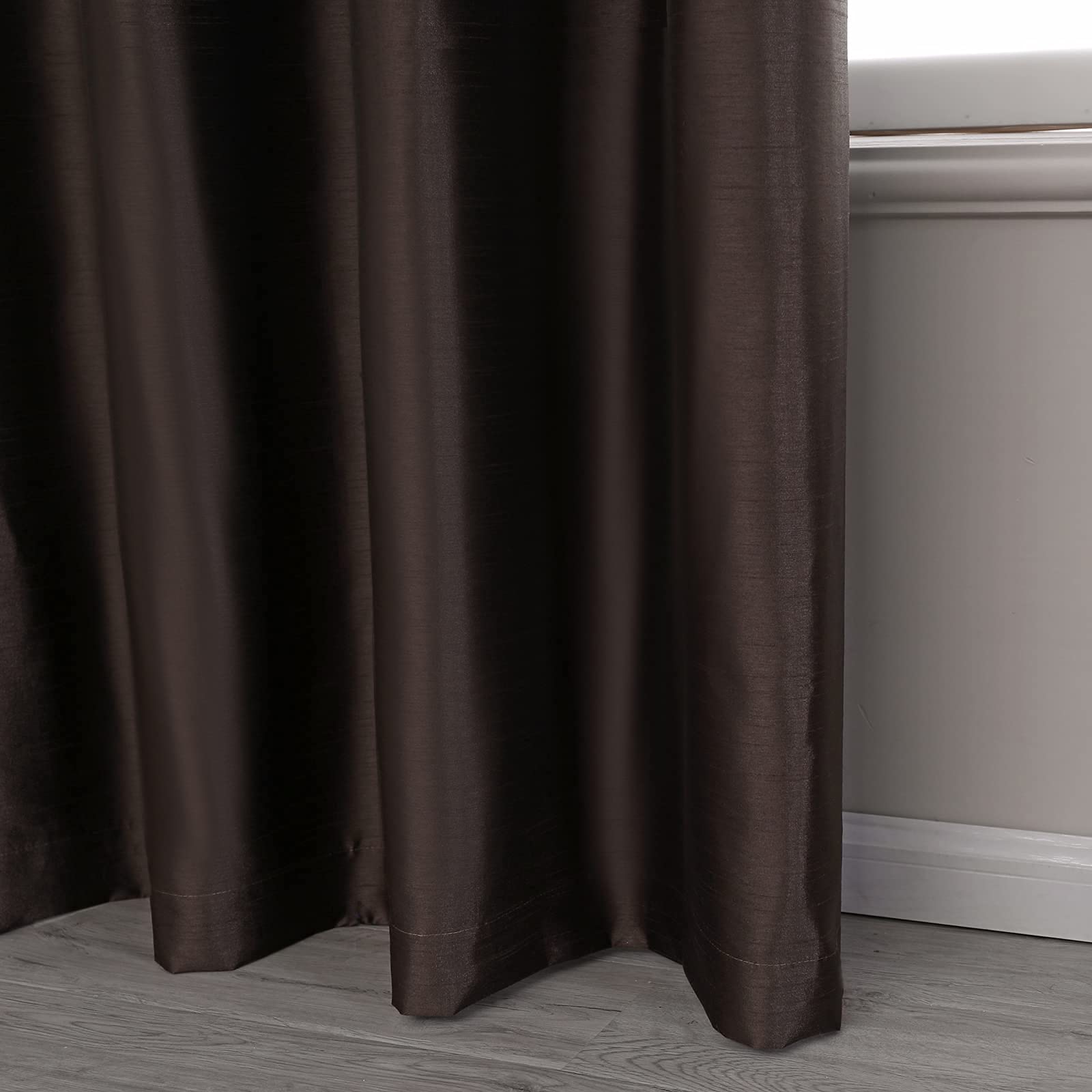 GYROHOME Blackout Curtains - Thermal Insulated Faux Silk Drapes with Black Liner for Bedroom & Living Room (2 Panels, 66x90 Inches, Coffee Brown) - Perfect for Light Blocking, Privacy & Energy Efficiency
