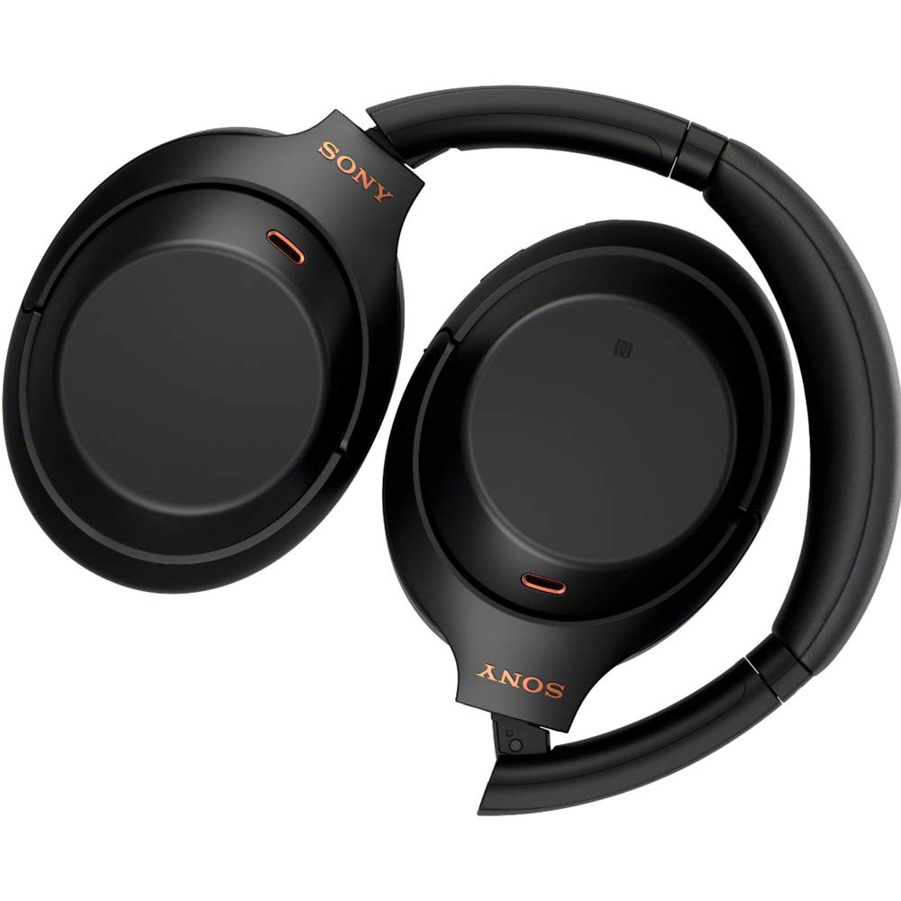 Sony WH-1000XM4 Wireless Noise Cancelling Over-Ear Headphones with Mic, Alexa Voice Control & 30-Hour Battery - Perfect for Travel, Workouts & Home Office (Black) - Includes Case, Portable Charger & Gym Bag
