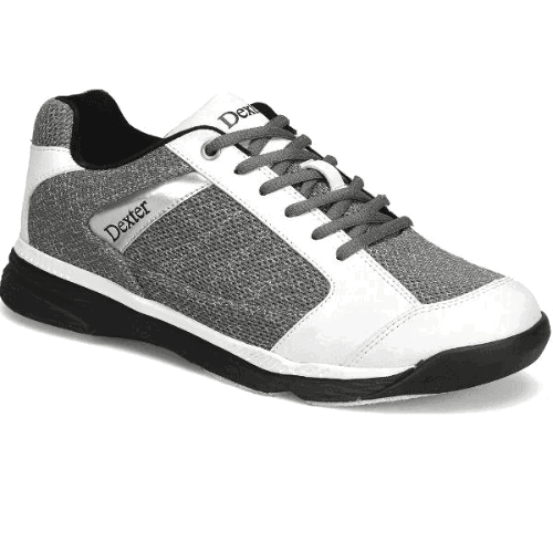 Dexter Men's Wyoming Light Grey & White Knit Bowling Shoes - Comfortable & Durable for League Play & Casual Bowling