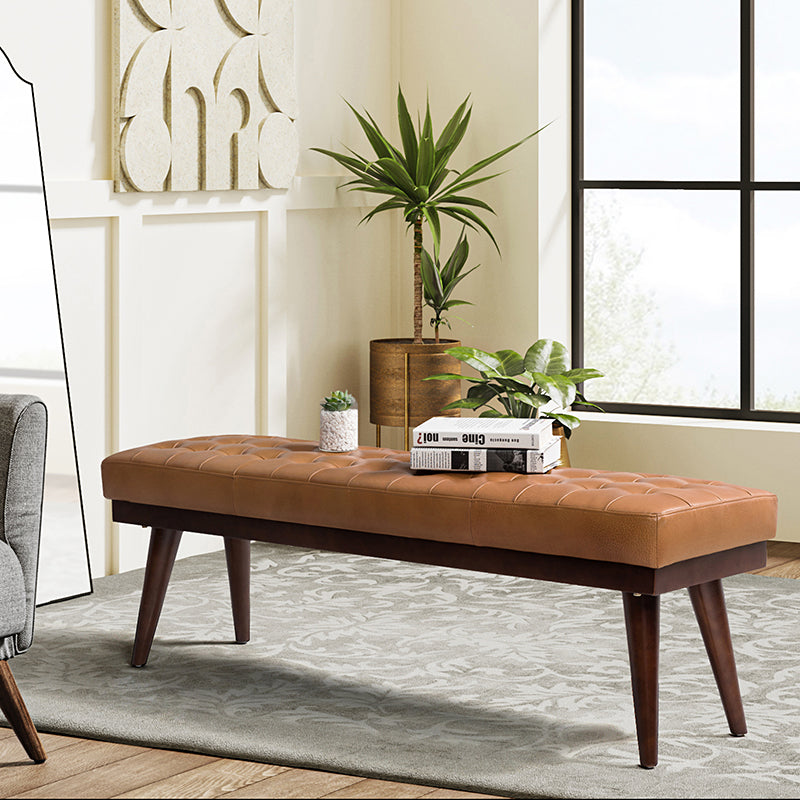 Emilio Mid Century Modern Multifunctional Design Bench - Entryway, Living Room & Bedroom Storage Furniture for Home Decor