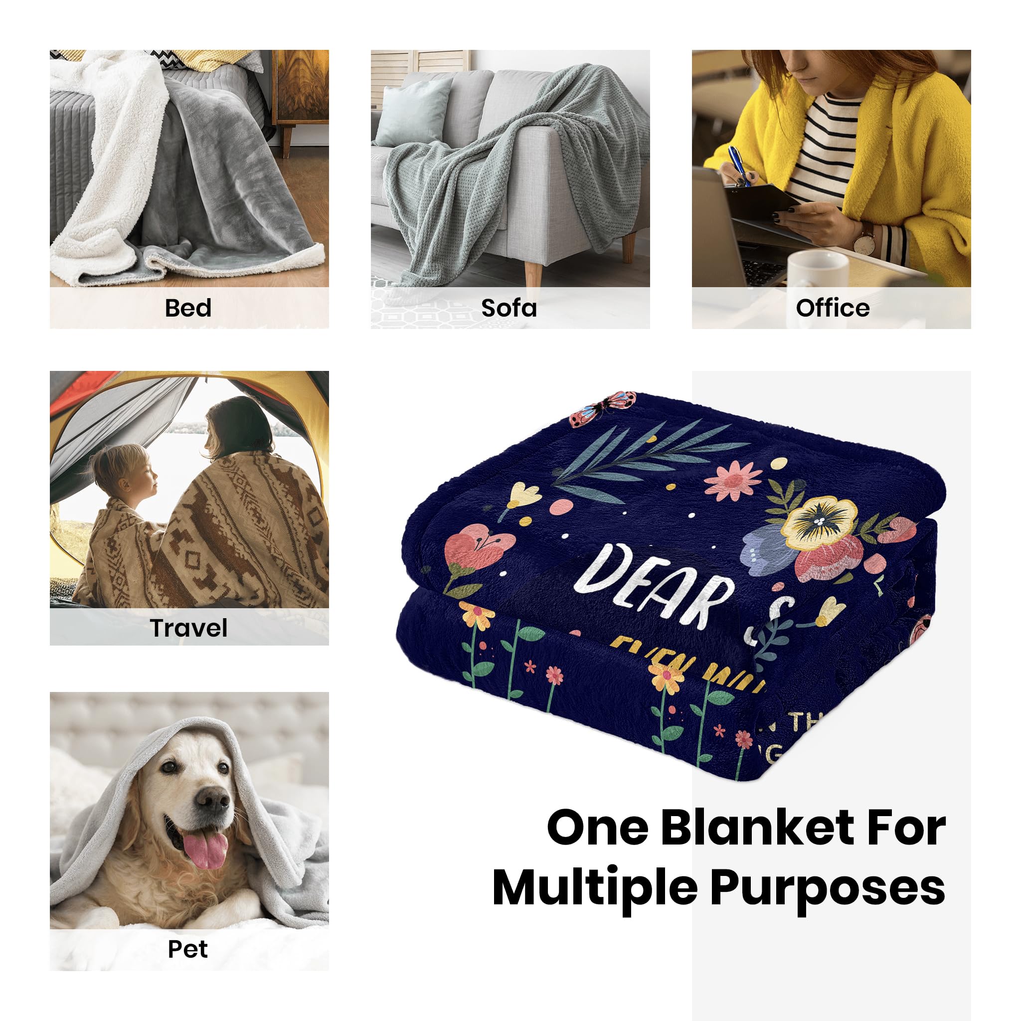 Soft 60'' x 50'' Sister Throw Blanket - Perfect Birthday, Valentine's & Thoughtful Gift for Sisters - Cozy Gift Idea for Sister's Day, Christmas & Family Gatherings